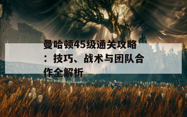 曼哈顿45级通关攻略：技巧、战术与团队合作全解析  第1张