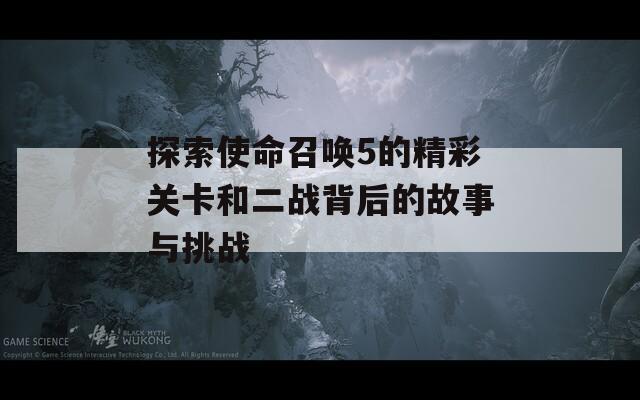 探索使命召唤5的精彩关卡和二战背后的故事与挑战