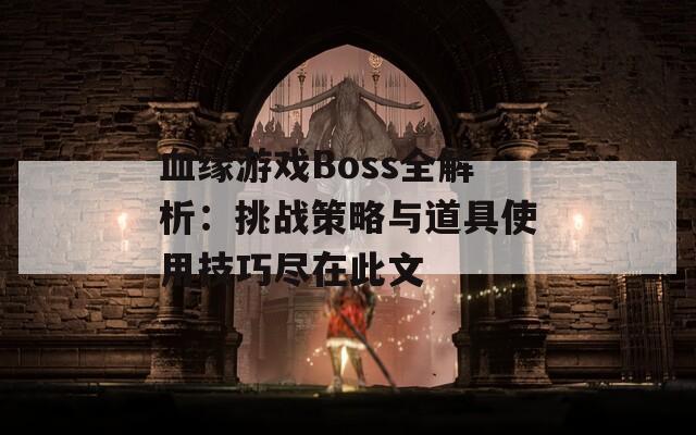 血缘游戏Boss全解析：挑战策略与道具使用技巧尽在此文