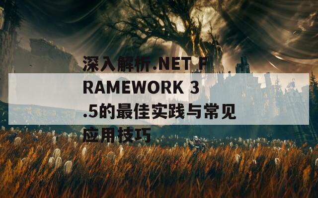 深入解析.NET FRAMEWORK 3.5的最佳实践与常见应用技巧