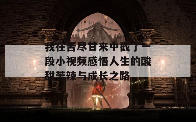 我在苦尽甘来中截了一段小视频感悟人生的酸甜苦辣与成长之路