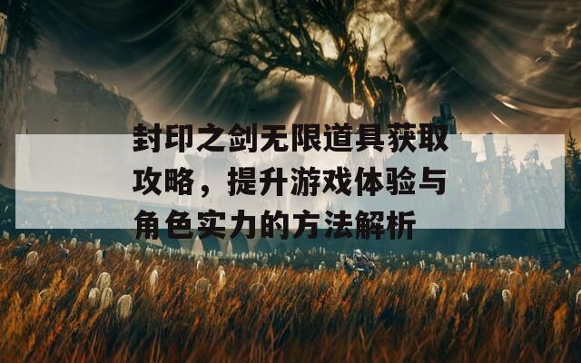 封印之剑无限道具获取攻略，提升游戏体验与角色实力的方法解析