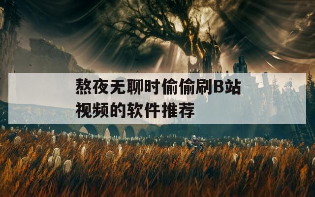 熬夜无聊时偷偷刷B站视频的软件推荐