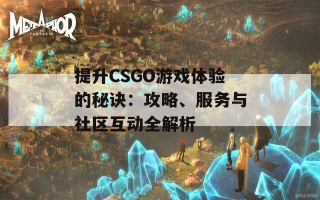 提升CSGO游戏体验的秘诀：攻略、服务与社区互动全解析