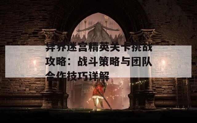 异界迷宫精英关卡挑战攻略：战斗策略与团队合作技巧详解